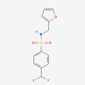 molecular formula C12H11F2NO3S B13373882 4-(difluoromethyl)-N-(2-furylmethyl)benzenesulfonamide 