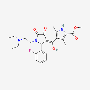 molecular formula C25H30FN3O5 B13373897 methyl 4-{[1-[2-(diethylamino)ethyl]-2-(2-fluorophenyl)-4-hydroxy-5-oxo-2,5-dihydro-1H-pyrrol-3-yl]carbonyl}-3,5-dimethyl-1H-pyrrole-2-carboxylate 