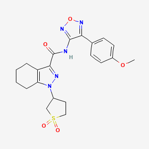 molecular formula C21H23N5O5S B13373901 1-(1,1-dioxidotetrahydro-3-thienyl)-N-[4-(4-methoxyphenyl)-1,2,5-oxadiazol-3-yl]-4,5,6,7-tetrahydro-1H-indazole-3-carboxamide 
