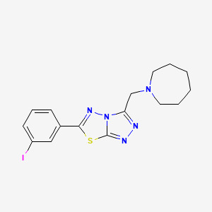 molecular formula C16H18IN5S B13373921 3-(1-Azepanylmethyl)-6-(3-iodophenyl)[1,2,4]triazolo[3,4-b][1,3,4]thiadiazole 