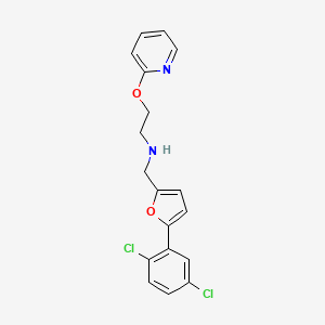 molecular formula C18H16Cl2N2O2 B13373935 N-{[5-(2,5-dichlorophenyl)furan-2-yl]methyl}-2-(pyridin-2-yloxy)ethanamine 