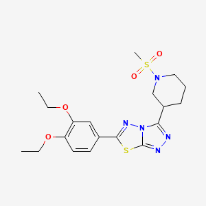 molecular formula C19H25N5O4S2 B13373957 6-(3,4-Diethoxyphenyl)-3-[1-(methylsulfonyl)-3-piperidinyl][1,2,4]triazolo[3,4-b][1,3,4]thiadiazole 