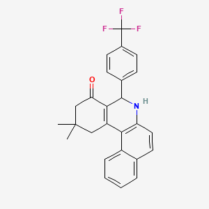 molecular formula C26H22F3NO B13373980 2,2-dimethyl-5-[4-(trifluoromethyl)phenyl]-2,3,5,6-tetrahydrobenzo[a]phenanthridin-4(1H)-one 