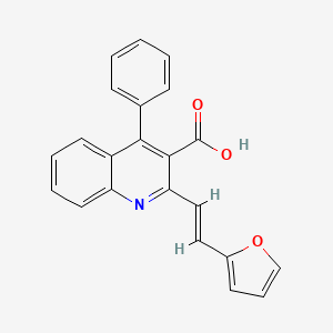 molecular formula C22H15NO3 B13374024 2-[2-(2-Furyl)vinyl]-4-phenyl-3-quinolinecarboxylic acid 