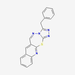 molecular formula C19H13N5S B13374032 6-benzyl-2-thia-4,5,7,8,18-pentazatetracyclo[8.8.0.03,7.012,17]octadeca-1(18),3,5,8,10,12,14,16-octaene 