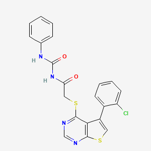 molecular formula C21H15ClN4O2S2 B13374043 N-({[5-(2-chlorophenyl)thieno[2,3-d]pyrimidin-4-yl]sulfanyl}acetyl)-N'-phenylurea 