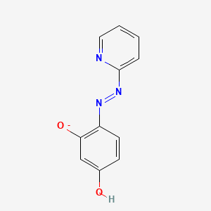 molecular formula C11H8N3O2- B13374055 3-hydroxy-4-[(E)-pyridin-2-yldiazenyl]phenolate 