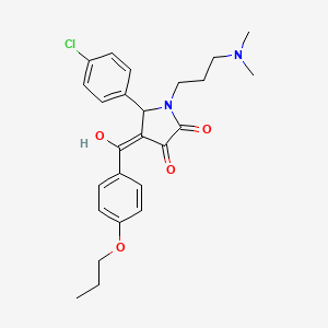 molecular formula C25H29ClN2O4 B13374057 5-(4-chlorophenyl)-1-[3-(dimethylamino)propyl]-3-hydroxy-4-(4-propoxybenzoyl)-1,5-dihydro-2H-pyrrol-2-one 