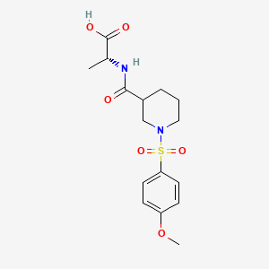 molecular formula C16H22N2O6S B13374069 N-({1-[(4-methoxyphenyl)sulfonyl]-3-piperidinyl}carbonyl)alanine 