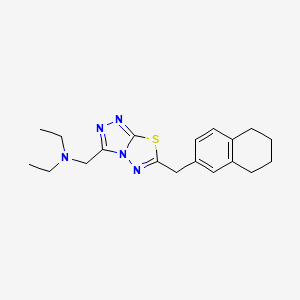 molecular formula C19H25N5S B13374071 N,N-diethyl-N-{[6-(5,6,7,8-tetrahydro-2-naphthalenylmethyl)[1,2,4]triazolo[3,4-b][1,3,4]thiadiazol-3-yl]methyl}amine 