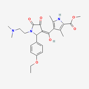 molecular formula C25H31N3O6 B13374114 methyl 4-{[1-[2-(dimethylamino)ethyl]-2-(4-ethoxyphenyl)-4-hydroxy-5-oxo-2,5-dihydro-1H-pyrrol-3-yl]carbonyl}-3,5-dimethyl-1H-pyrrole-2-carboxylate 