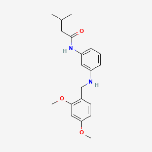molecular formula C20H26N2O3 B13374118 N-{3-[(2,4-dimethoxybenzyl)amino]phenyl}-3-methylbutanamide 