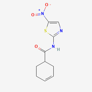 molecular formula C10H11N3O3S B13374139 N-(5-nitro-1,3-thiazol-2-yl)-3-cyclohexene-1-carboxamide 