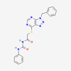 molecular formula C20H17N7O2S B13374159 N-{[(3-benzyl-3H-[1,2,3]triazolo[4,5-d]pyrimidin-7-yl)sulfanyl]acetyl}-N'-phenylurea 