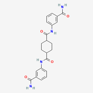 molecular formula C22H24N4O4 B13374193 N,N'-bis(3-carbamoylphenyl)cyclohexane-1,4-dicarboxamide 