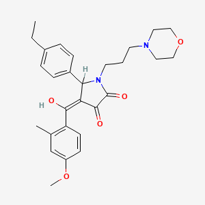 molecular formula C28H34N2O5 B13374230 5-(4-ethylphenyl)-3-hydroxy-4-(4-methoxy-2-methylbenzoyl)-1-[3-(4-morpholinyl)propyl]-1,5-dihydro-2H-pyrrol-2-one 