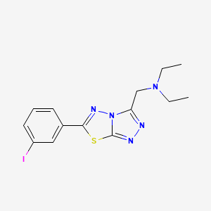 molecular formula C14H16IN5S B13374231 N-ethyl-N-{[6-(3-iodophenyl)[1,2,4]triazolo[3,4-b][1,3,4]thiadiazol-3-yl]methyl}ethanamine 