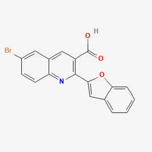 molecular formula C18H10BrNO3 B13374342 2-(1-Benzofuran-2-yl)-6-bromo-3-quinolinecarboxylic acid 