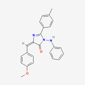molecular formula C24H21N3O2 B13374410 3-anilino-5-(4-methoxybenzylidene)-2-(4-methylphenyl)-3,5-dihydro-4H-imidazol-4-one 