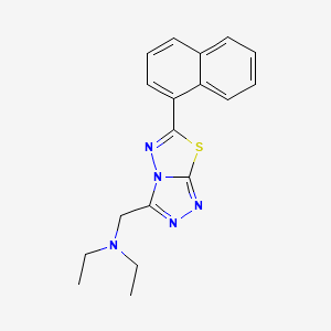 molecular formula C18H19N5S B13374411 N,N-diethyl-N-{[6-(1-naphthyl)[1,2,4]triazolo[3,4-b][1,3,4]thiadiazol-3-yl]methyl}amine 