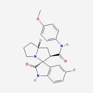 molecular formula C22H22FN3O3 B13374448 N-(4-methoxyphenyl)-5-fluoro-1,1',2,2',5',6',7',7'a-octahydro-2-oxospiro[indole-3,3'-pyrrolizine]-2'-carboxamide 