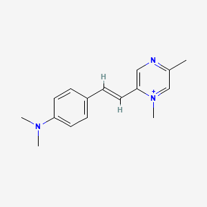 molecular formula C16H20N3+ B13374464 2-{2-[4-(Dimethylamino)phenyl]vinyl}-1,5-dimethylpyrazin-1-ium 