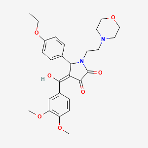 molecular formula C27H32N2O7 B13374484 4-(3,4-dimethoxybenzoyl)-5-(4-ethoxyphenyl)-3-hydroxy-1-[2-(4-morpholinyl)ethyl]-1,5-dihydro-2H-pyrrol-2-one 