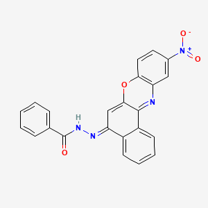 molecular formula C23H14N4O4 B13374487 N'-{10-nitro-5H-benzo[a]phenoxazin-5-ylidene}benzohydrazide 