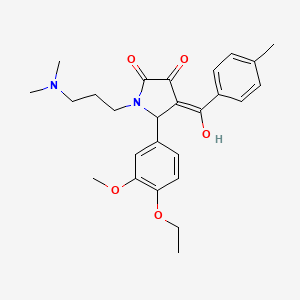 molecular formula C26H32N2O5 B13374511 1-[3-(dimethylamino)propyl]-5-(4-ethoxy-3-methoxyphenyl)-3-hydroxy-4-(4-methylbenzoyl)-1,5-dihydro-2H-pyrrol-2-one 