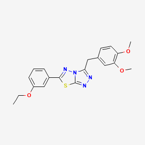 molecular formula C20H20N4O3S B13374524 3-(3,4-Dimethoxybenzyl)-6-(3-ethoxyphenyl)[1,2,4]triazolo[3,4-b][1,3,4]thiadiazole 