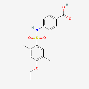 molecular formula C17H19NO5S B13374529 4-{[(4-Ethoxy-2,5-dimethylphenyl)sulfonyl]amino}benzoic acid 