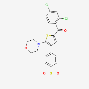 molecular formula C22H19Cl2NO4S2 B13374534 (2,4-Dichlorophenyl)[4-[4-(methylsulfonyl)phenyl]-5-(4-morpholinyl)-2-thienyl]methanone 