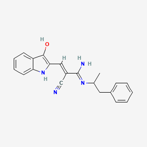 molecular formula C21H20N4O B13374558 3-amino-3-[(1-methyl-2-phenylethyl)amino]-2-[(3-oxo-1,3-dihydro-2H-indol-2-ylidene)methyl]acrylonitrile 