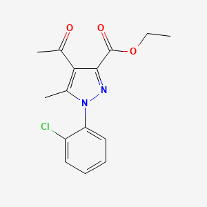 molecular formula C15H15ClN2O3 B13374562 ethyl 4-acetyl-1-(2-chlorophenyl)-5-methyl-1H-pyrazole-3-carboxylate 
