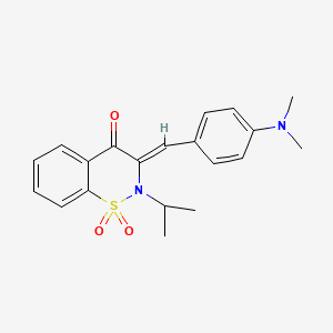 molecular formula C20H22N2O3S B13374567 3-[4-(dimethylamino)benzylidene]-2-isopropyl-2,3-dihydro-4H-1,2-benzothiazin-4-one 1,1-dioxide 