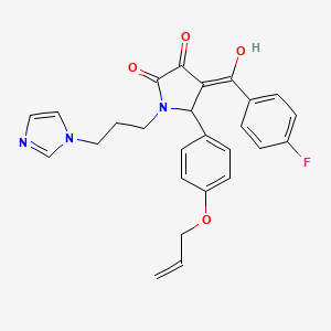 molecular formula C26H24FN3O4 B13374613 5-[4-(allyloxy)phenyl]-4-(4-fluorobenzoyl)-3-hydroxy-1-[3-(1H-imidazol-1-yl)propyl]-1,5-dihydro-2H-pyrrol-2-one 