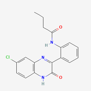 molecular formula C18H16ClN3O2 B13374628 N-[2-(7-chloro-3-oxo-3,4-dihydro-2-quinoxalinyl)phenyl]butanamide 