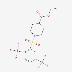molecular formula C16H17F6NO4S B13374717 Ethyl 1-{[2,5-bis(trifluoromethyl)phenyl]sulfonyl}-4-piperidinecarboxylate 