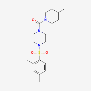 molecular formula C19H29N3O3S B13374733 1-[(2,4-Dimethylphenyl)sulfonyl]-4-[(4-methyl-1-piperidinyl)carbonyl]piperazine 