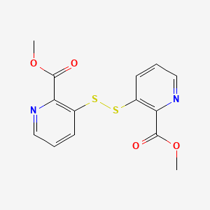 molecular formula C14H12N2O4S2 B13374756 Methyl 3-{[2-(methoxycarbonyl)-3-pyridinyl]disulfanyl}-2-pyridinecarboxylate 