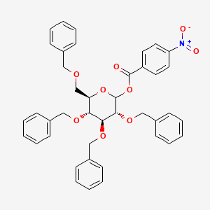 (3R,4S,5R,6R)-3,4,5-Tris(benzyloxy)-6-((benzyloxy)methyl)tetrahydro-2H-pyran-2-yl 4-nitrobenzoate