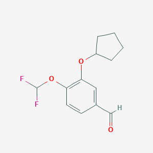 molecular formula C13H14F2O3 B133748 3-(Cyclopentyloxy)-4-(difluoromethoxy)benzaldehyde CAS No. 153587-14-5
