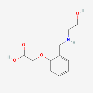 molecular formula C11H15NO4 B13374820 (2-{[(2-Hydroxyethyl)amino]methyl}phenoxy)acetic acid 