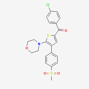 molecular formula C22H20ClNO4S2 B13374824 (4-Chlorophenyl)[4-[4-(methylsulfonyl)phenyl]-5-(4-morpholinyl)-2-thienyl]methanone 
