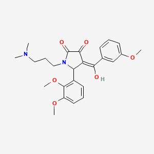 molecular formula C25H30N2O6 B13374827 5-(2,3-dimethoxyphenyl)-1-[3-(dimethylamino)propyl]-3-hydroxy-4-(3-methoxybenzoyl)-1,5-dihydro-2H-pyrrol-2-one 