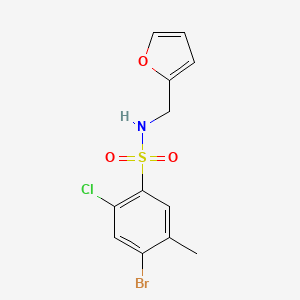 molecular formula C12H11BrClNO3S B13374830 4-bromo-2-chloro-N-(2-furylmethyl)-5-methylbenzenesulfonamide 