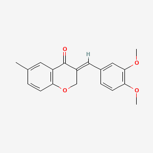 molecular formula C19H18O4 B13374846 3-(3,4-dimethoxybenzylidene)-6-methyl-2,3-dihydro-4H-chromen-4-one 