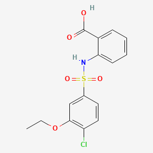 molecular formula C15H14ClNO5S B13374862 2-{[(4-Chloro-3-ethoxyphenyl)sulfonyl]amino}benzoic acid 