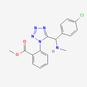 molecular formula C17H16ClN5O2 B13374887 methyl 2-{5-[(4-chlorophenyl)(methylamino)methyl]-1H-tetraazol-1-yl}benzoate 