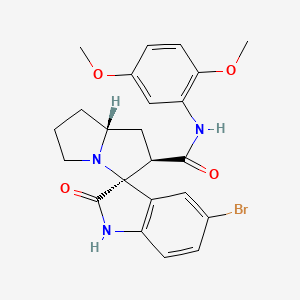 molecular formula C23H24BrN3O4 B13374905 (2'S,3R,7a'S)-5-bromo-N-(2,5-dimethoxyphenyl)-2-oxo-1',2',5',6',7',7a'-hexahydrospiro[indoline-3,3'-pyrrolizine]-2'-carboxamide 
